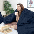 Utopia Bedding Duvet Cover Queen Size - 3 Piece with Zipper Closure, Navy (Comforter Not Included)