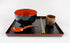 JapanBargain Set of 2 Japanese Large Ramen Bowls, 38oz, Black and Red Lacquer Plastic, Microwave Safe