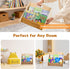 AZSKY Double Sided Toodler Book Shelf, Small Wooden Book Storage for Kids, Brown Mini Children Book Holder for Baby