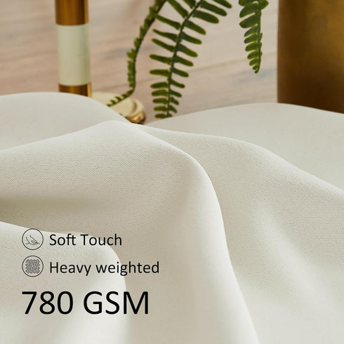 Treatmentex Pompom Window Curtain Panels, Natural 45" Long Ivory Curtain Drapes for Small Windows