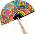 Amajiji Large Folding Hand Rave Fan, Popping Fan for Line Dancing, Party, Decoration, Festival (Dream Flower)