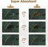 Golden Banana Leaf Emerald Green Coffee Mat for Countertop, 2 Pcs Dish Drying Mat for Kitchen Coffee Bar Accessories,