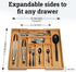 Dynamic Gear Premium Bamboo Drawer Organizer, Silverware Organizer, 100% Pure Bamboo, Adjustable Utensil Organizer, Kitchen Drawer Organizer, Silverware Tray for Drawer (6-8 slots) by Dynamic Gear