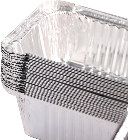 Webake Large Aluminum Foil Tin Pans 9 x 5 inch Disposable Containers, 3 Lb Foil Bread Pan, Pack of 30