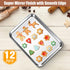 Baking Sheet Pan Set, 12 Pcs Non-Stick Cookie Sheet Small Toaster Oven Pans, Easy Clean Stainless Steel Trays