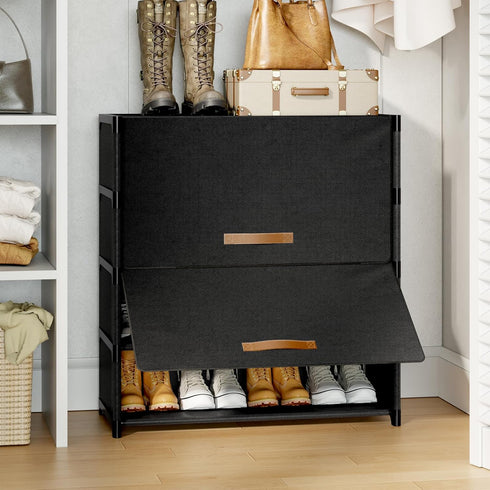 5 20 Closet, Shoe Rack, Tier Shoe Storage Cabinet with Door Pair Plastic Shoe Shelves Organizer for Entryway, Hallway