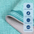 2.5x8 GarveeHome Scalloped Teal Runner Rug for Hallway Washable Kitchen Rugs Non Slip Solid Modern Soft Low-Pile Indoor