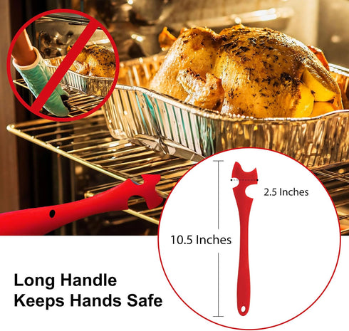 HIC Kitchen Non-Stick Silicone Oven Rack Jack, Heat Safe for Ovens and Toaster Ovens