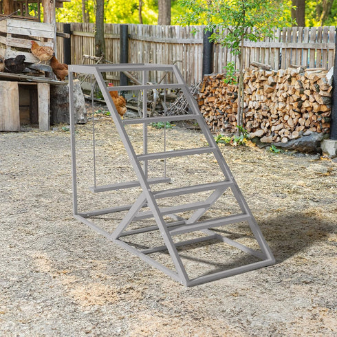 Set Chicken Perch for Coop with Ladder, Chicken Roosting Bars for Chickens in Coop with Swing Wooden Run Accessories
