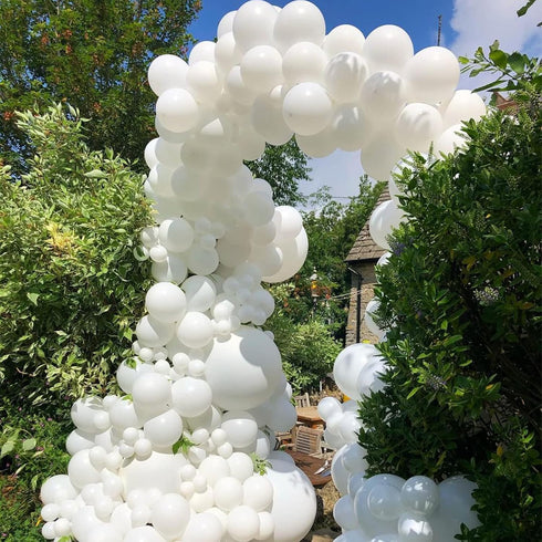 KOMOREBI White Balloons 12 Inch 100pcs Plain Latex Balloons for Birthday Engagement Wedding Baby Shower Party
