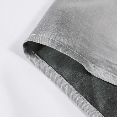 Uptown Silver Grey Valance for Window, Faux Silk Room Darkening Fabric for Small Kitchen