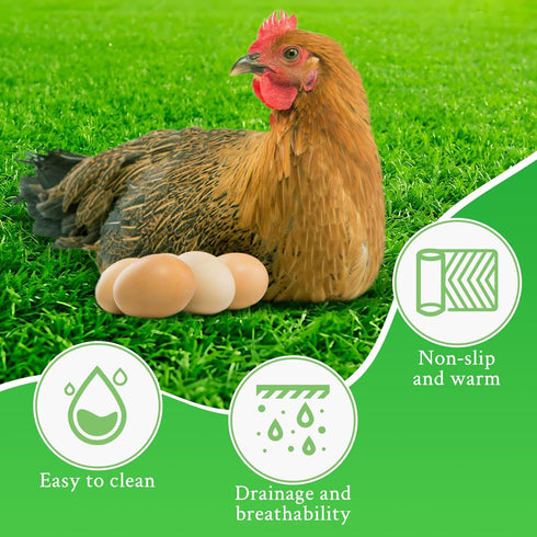 4 11.8 23.6 kathson Pcs Washable Chicken Nesting Pads, X in Artificial Grass Turf Rug Cuttable Chicken Coop Liner