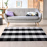 uxcell Buffalo Check Rug,Plaid Outdoor Rug,Layered Door Mat,Cotton Gingham Rugs,Floor Mat for Front Porch/Runner/Bedroom/Kitchen/Farmhouse 51"x24" Black & White by uxcell