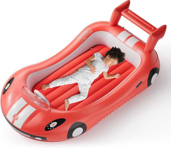 QPAU Blow up Inflatable Toddler Travel Bed with Sides, Toddler Air Mattress