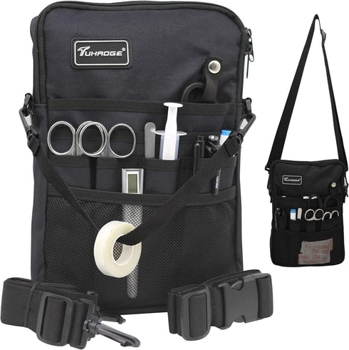 Tuhaoge Multifunctional Nurse Storage Bag, Waist Bag for Nurse Pocket Storage (Black)