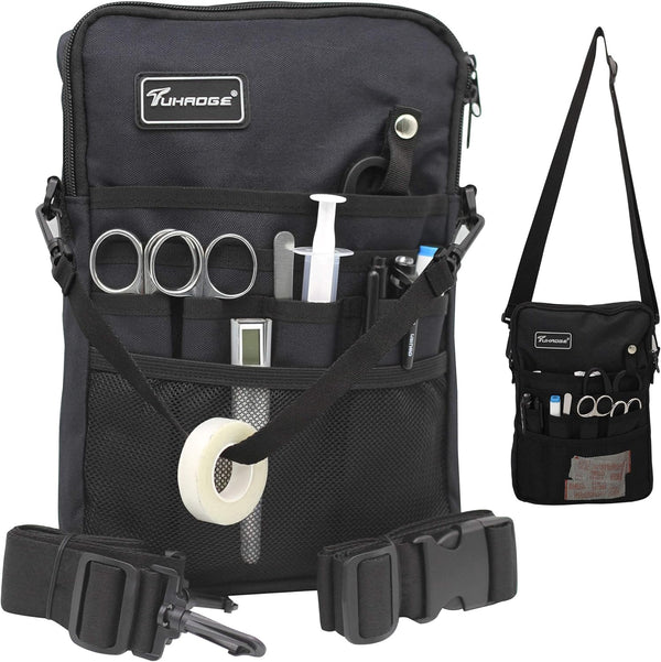 Tuhaoge Multifunctional Nurse Storage Bag, Waist Bag for Nurse Pocket Storage (Black)