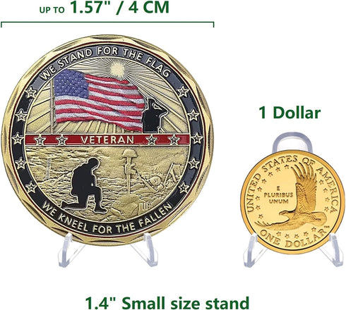 Challenge Coin Display Stand Coin Holder, 25 PCS 1.4" Acrylic Stands for Display Coins Easel Trading Cards Challenge Medals Casino Chips or Other Small Items at Museum Home Decoration Birthdays Tables