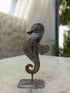 DeKulture Seahorse Statue, Recycled Iron Ocean Decor, Nautical Home Accent (4x2.5x8.5 Inches)