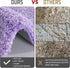 Yimobra Luxury Bathroom Rugs, Fluffy Non Slip Bath Mats, Quick Dry Plush Shower Rugs, 32"x 20", Purple and White
