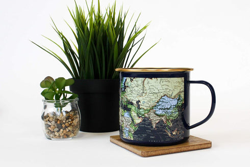 Man Of The World Blue Enamel Mug