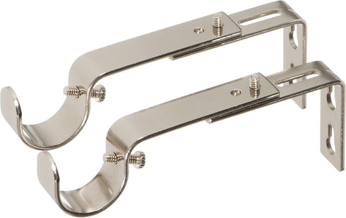 Ivilon Adjustable Brackets for Curtain Rods, Set of 2 for 1 or 1 1/8 Inch Rods, Brushed Nickel