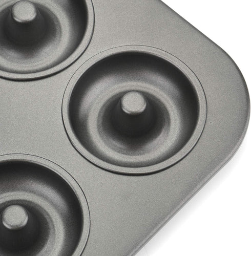 Lawei 2 Pack 12-Cavity Non-stick Donut Pan, Carbon Steel for Muffins, Cakes, and Mini Bagels