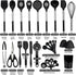 Kitchen Utensils Set | 28 Pcs Silicone Cooking Utensils Set with Holder, Black Stainless Steel Handle Kitchen Gadgets
