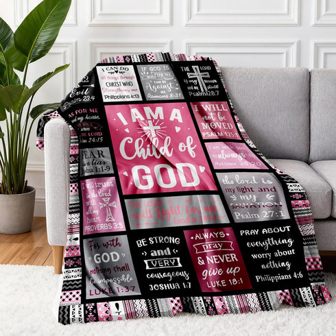 LMKLOP Cozy 50"x 60" Christian Gifts for Women Faith, Baptism/Catholic/Inspirational/Religious/Spiritual/Birthday Gifts