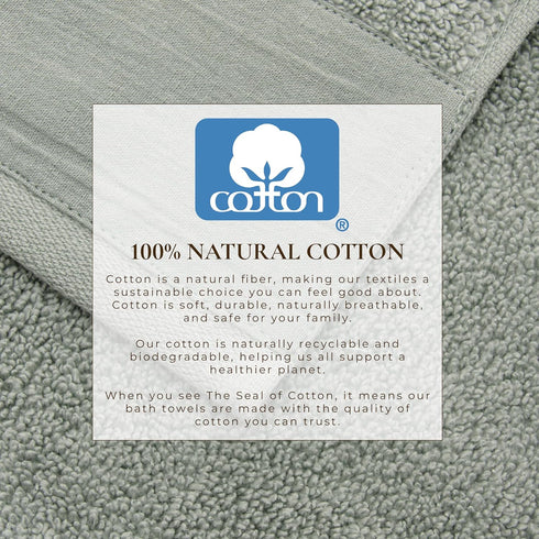 Set 100% 2 2 2 Green Bath Towel - Ultra-Soft Cotton, Linen Like Border Design - Bath Towels, Hand Towels, Washcloths