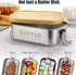 BSTKEY Countertop, 1 2 Butter Dish with Lid for Stainless Steel Butter Holder Container with Silicone Sealing