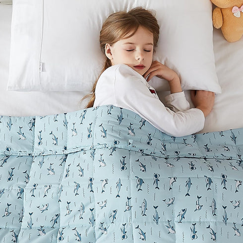 L'AGRATY Weighted Blanket - 36"x48" 5lbs Microfiber Material with Glass Beads Small