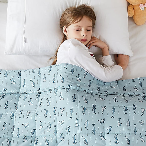 L'AGRATY Weighted Blanket - 36"x48" 5lbs Microfiber Material with Glass Beads Small