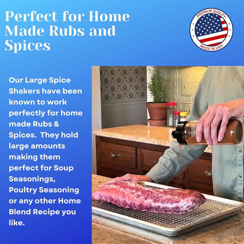 16oz Set 3 (3 pack) JARMING COLLECTIONS Glass Spice Shakers with Lids of Large Seasoning Containers with Shaker Tops