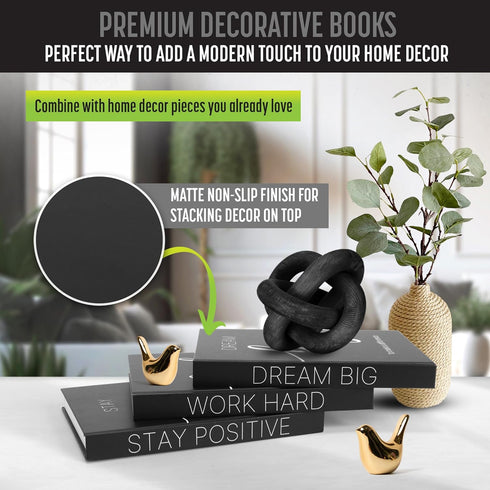 Set Decorative Books for Home Decor - Faux for decoration Coffee Table | Book Shelf Decor | Entryway | Console Table