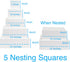 Silverlake 5-Tier Square Cake Dummy Set, American-Made Hard Foam Cake Dummies, 4" High x 4,6,8,10,12" Squares