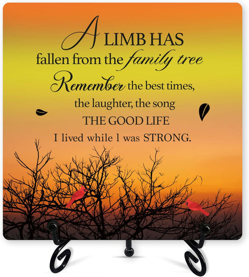Sympathy Desk Decor, A Limb Has Fallen From Family Tree Sign With Iron Stand, Remembrance Gifts -16