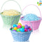 JOYIN 3 Pcs Easter Bamboo Baskets, Round Woven Goodie Basket with Handle,