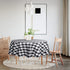 Hiasan Checkered Round Tablecloth 50 Inch - Black and White Waterproof Stain Resistant Washable Fabric for Dining Room
