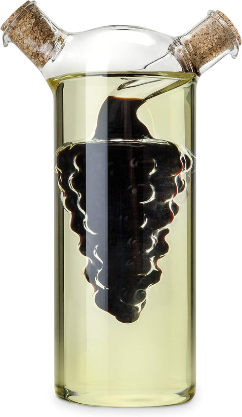 Twine 2-In-1 Oil and Vinegar Cruet Bottle with Cork Stoppers, Olive Oil