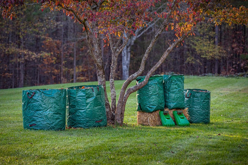 3-Pack 80 Gardzen Gallon Yard Waste Bags, Reusable Heavy Duty Collapsible Garden Leaf Bags with Plastic Ring, Stand-Up