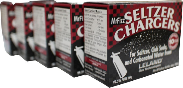 MrFizz Sod, Leland Mr Fizz Seltzer 8g CO2 Charger 50PK Compatible with All