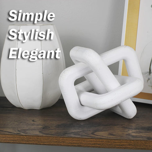 Wood Knot Home Decorations for Living Room, Handmade Wood Chain Link Decor, Farmhouse Coffee Table Decorations, Entry