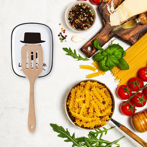 Let's Cook Ceramic Spoon Rest, Heat Resistant Large Spoon Holder for Kitchen Counter Cooking Utensil Rest