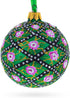 1907 Rose Trellis Royal Egg Green Glass Ball Christmas Ornament, 3.25 Inches