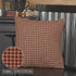 VHC Brands Patriotic Patch Plaid Cotton Bedding Square Pillow, 16x16 Filled, Deep Red, 1 Count