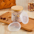 40 5 oz Tessco for You Pcs Yogurt Jar Lids Clear Plastic Silicone Bamboo Wood Container Lids with Silicone Sealing