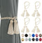 BEL AVENIR 4 Pack Handmade Curtain Tiebacks with Tassel, Decorative Curtain Holdbacks (Beige, 4 Pack)