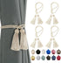 BEL AVENIR 4 Pack Handmade Curtain Tiebacks with Tassel, Decorative Curtain Holdbacks (Beige, 4 Pack)