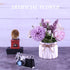 Meyerascal Artificial Potted Flowers, Small Ceramic Vase Fake Flower Plants Desktop Decoration Indoor for Home