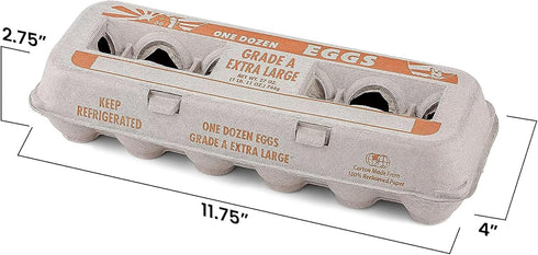 1 Dozen (Pack 25) MT Products Printed Natural Pulp Egg Cartons - Disposable Egg Storage Container of - Made in the USA